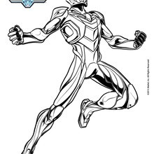 Coloriage : Max Steel en armure de super héros