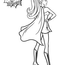 Coloriage Barbie : Kara en tenue de super-héroïne