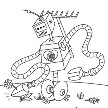 Coloriage : Robot jardinier