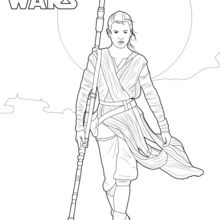 Coloriage Star Wars : Rey - Le réveil de la Force