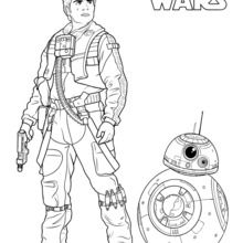 Coloriage Star Wars : Poe Dameron et BB8