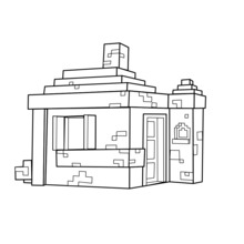 Coloriage : Une maison dans Minecraft