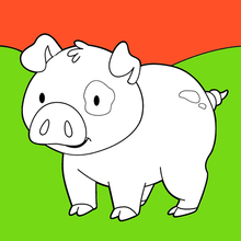 Coloriage : Cochon Souriant douce