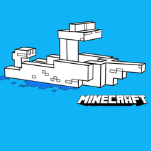 Coloriage : Un bateau dans Minecraft