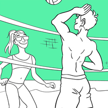 Coloriage : Le volley-ball