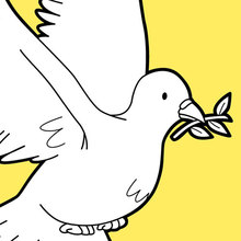 Coloriage : Le vol du Pigeon de la Paix