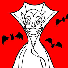 Coloriage d'Halloween : Vampire