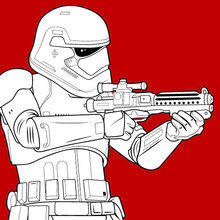 Coloriage Star Wars : Stormtrooper du Premier Ordre au combat