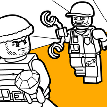 Coloriage : Poursuite de police Lego
