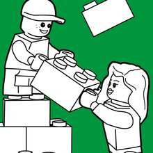 Coloriage : Bâtiment en Lego
