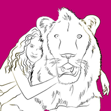 Coloriage : Mia et le lion blanc