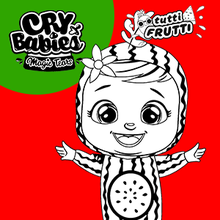 Coloriage : Cry Babies Magic Tears Tutti Frutti - PASTEQUE