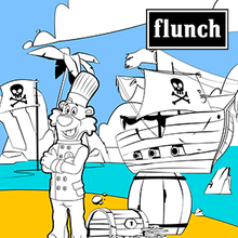 Coloriage : Flunchy sur l'île aux pirates