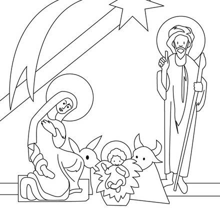 Coloriage JESUS - 4 coloriages de Noël