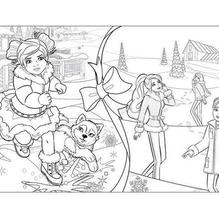 Coloriages Barbie Un Merveilleux Noël - 16 coloriages Barbie gratuits à 