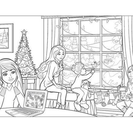 Coloriages Barbie Un Merveilleux Noël - 16 coloriages Barbie gratuits à imprimer et à colorier