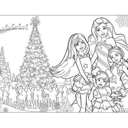 Coloriages Barbie Un Merveilleux Noël - 16 coloriages Barbie gratuits à 